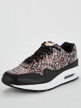 Image of Nike Air Max 1 Premium Black White Orange Size 6 Men