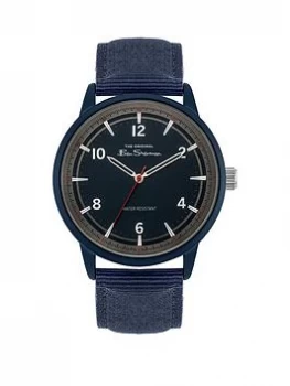 Image of Ben Sherman Blue and Red Detail Dial Blue Strap Mens Watch, One Colour, Men