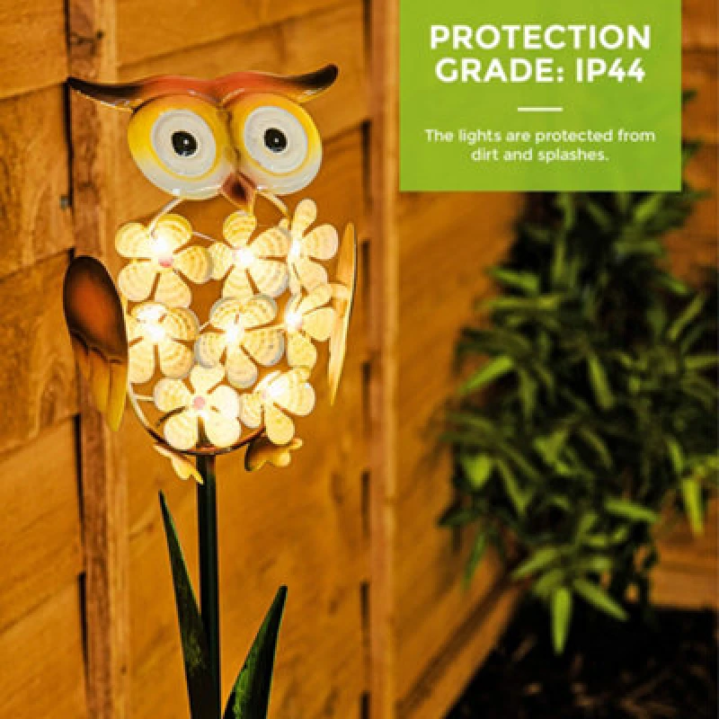 Image of LIVIVO Owl-shaped LED Solar Garden Light Yellow