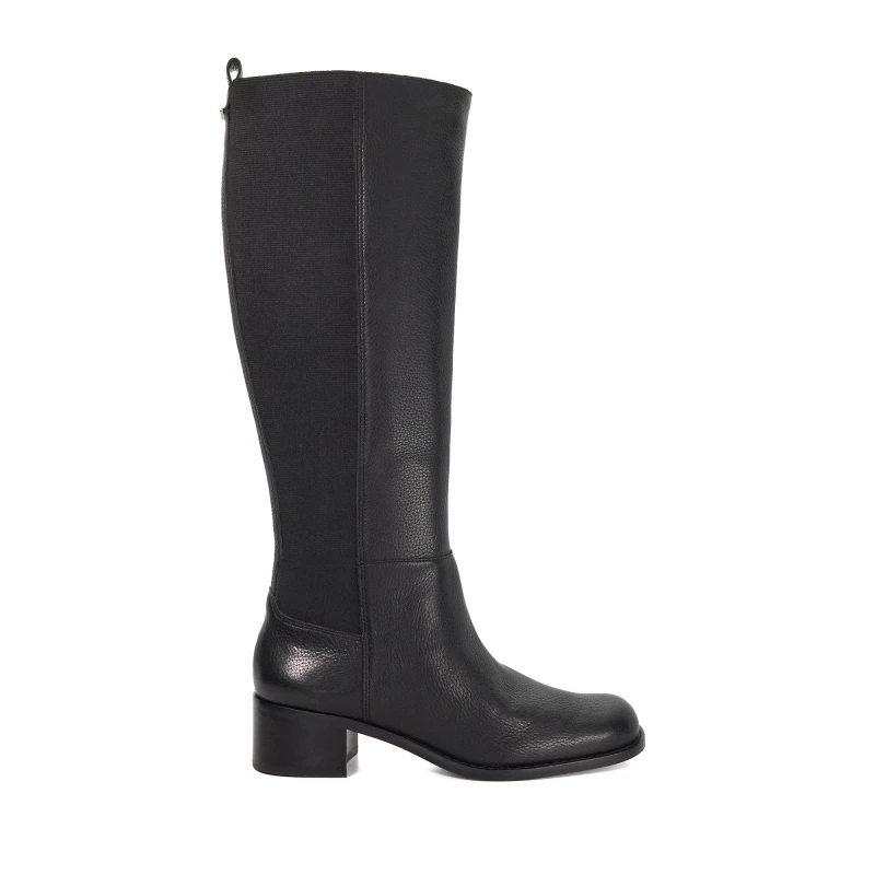 Image of Dune London Womens 'Turner' Leather Knee High Boots in Black Size: 7 Black Female 7