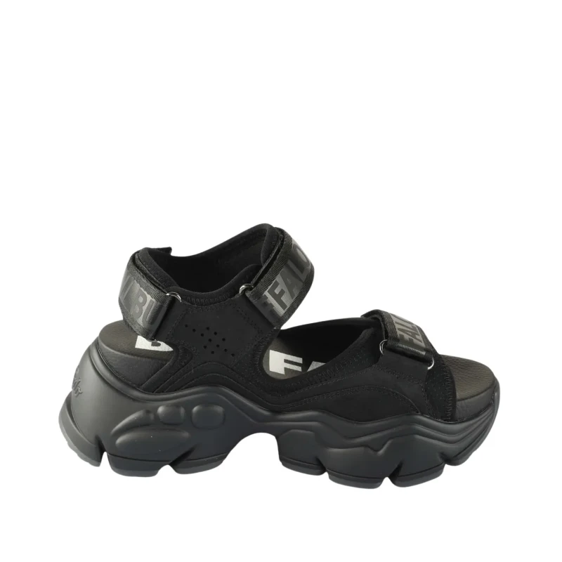 Image of Buffalo Womens wedge sandals Buffalo Binary 0 - Vegan Nappa/nubuck Noir Female 41