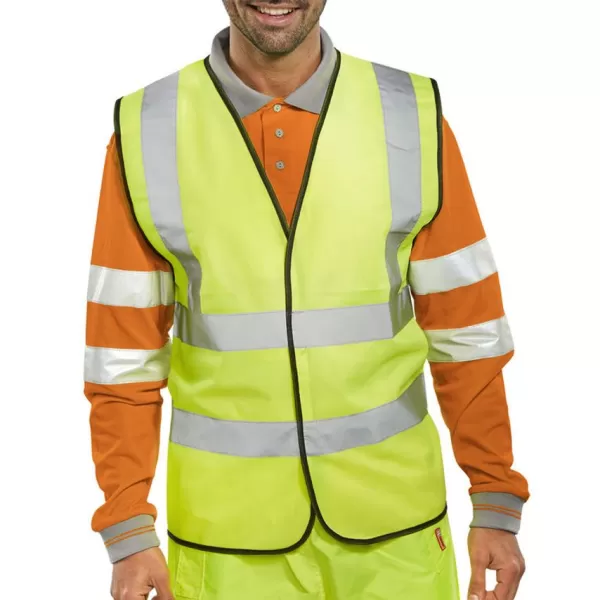 Image of B SEEN Hi Vis Waistcoat Saturn Yellow 4XL