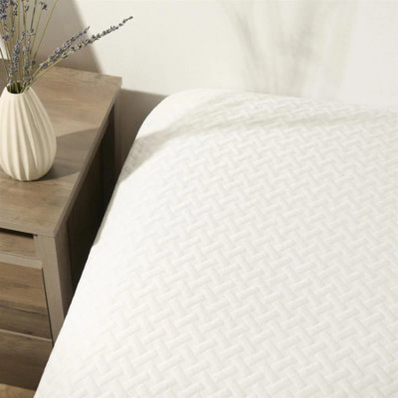 Image of OHS OHS Mattress Protector Cooling Topper Pillowcase Fitted Sheet Bed in White Size: King Fitted White King Fitted Unisex 5027434212088