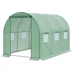 Image of Outsunny Polytunnel Walk-in Garden 3 x 2m Greenhouse With Zip Door And Windows