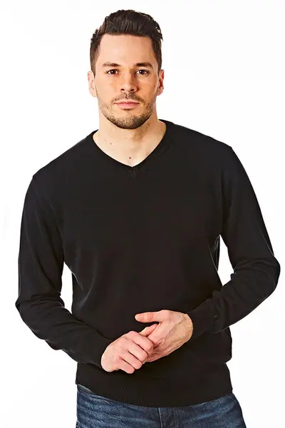 Image of CastlePoint V Neck Knitted Jumper Black