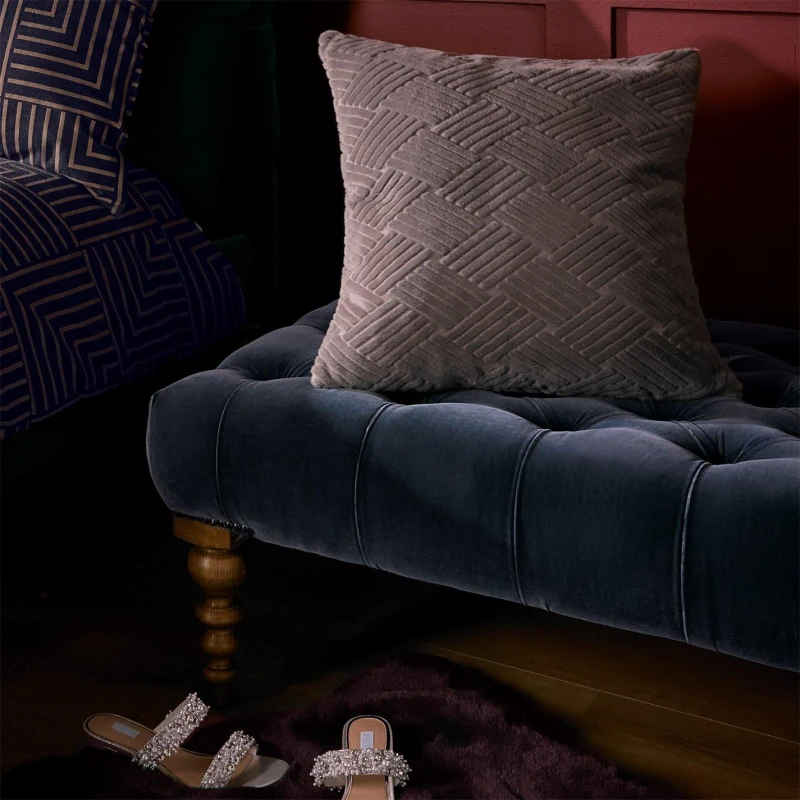 Image of Biba Biba Faux Fur Cushion - Grey Grey One Size