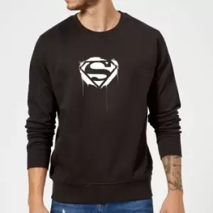 Image of Justice League Graffiti Superman Sweatshirt - Black - M