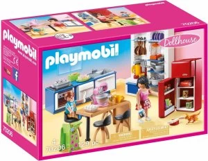 Image of Playmobil 70206 Dollhouse Family Kitchen Playset