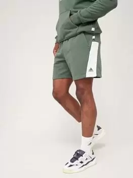 Image of adidas Future Icons Badge Of Sport Shorts - Green, Size S, Men