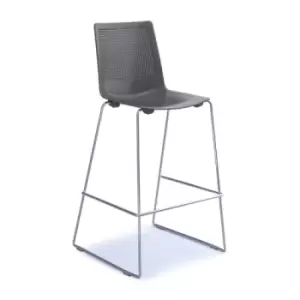 Image of Harmony multi-purpose stool with chrome sled frame - grey