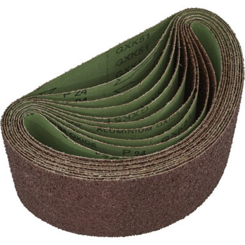 Image of Loops 5 PACK - 100mm x 610mm Sanding Belts - 24 Grit Aluminium Oxide Cloth Backed Set Multi