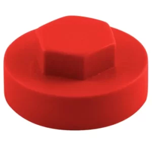 Image of Colour Match Hexagon Screw Cover Cap 5/16" x 16mm Poppy Red Pack of 1000