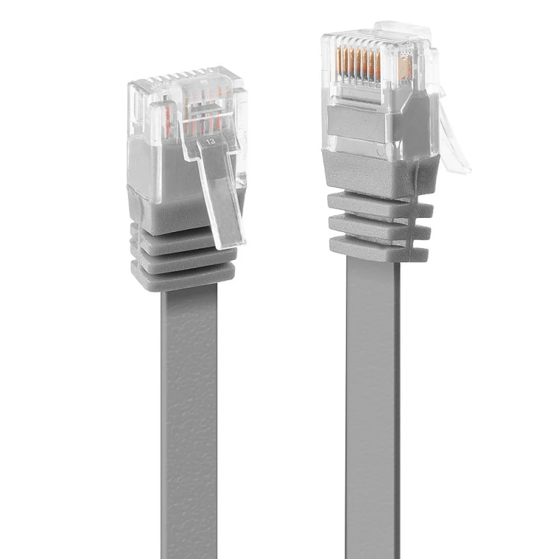 Image of Lindy 1m Cat.6 U/UTP Flat Network Cable. Grey