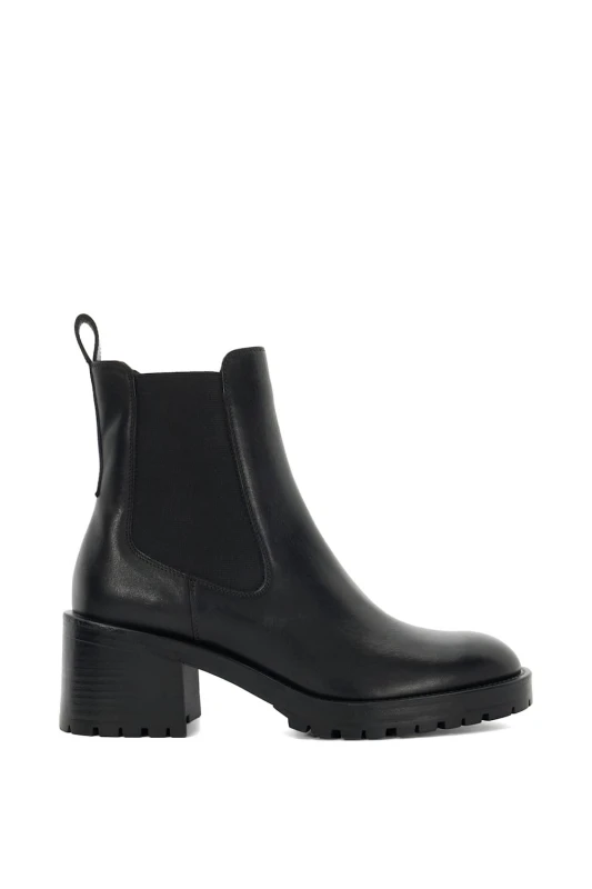 Image of Dune London Womens 'Positivity' Leather Ankle Boots in Black Size: 7 Black Female 7