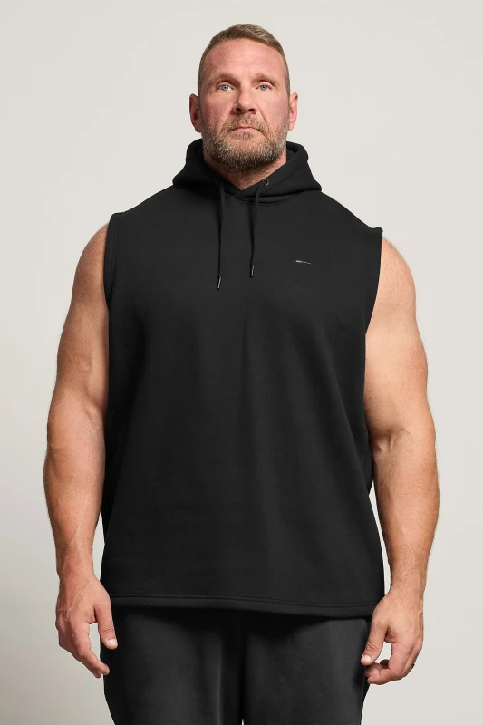 Image of BadRhino BadRhino Men Heavyweight Sleeveless Hoodie in Black Size: 4X-Large Black 4XL Male 5063589363374