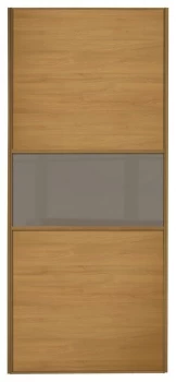 Image of Wickes Sliding Wardrobe Door Wood Effect Frame Mirror Panel Wideline Or Fineline Custom Size 2 901-1200mm Wide