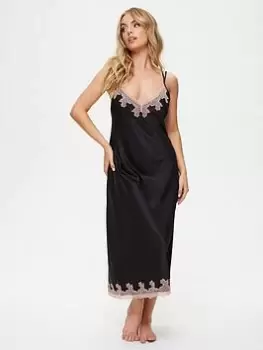 Image of Ann Summers Nightwear & Loungewear Sorella Maxi Chemise, Black Size M Women