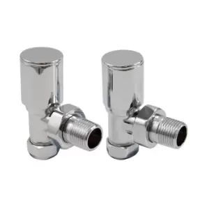 Image of Towelrads Heating Style Round Angled Radiator Valves - Chrome
