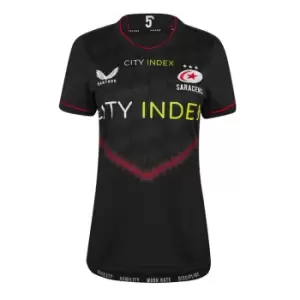 Image of Castore Saracens Replica Home Shirt Womens - Black