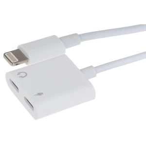 Image of Nikkai Lightning to Dual Lightning Adapter - Audio Port + Charging Port