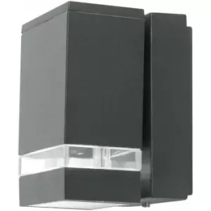 Image of Loops - Outdoor IP44 Twin Wall Light Sconce Dark Grey LED 3.8W Bulb Outside External