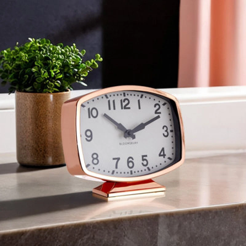 Image of Premier Housewares Interiors by Premier Baillie Table Clock Gold