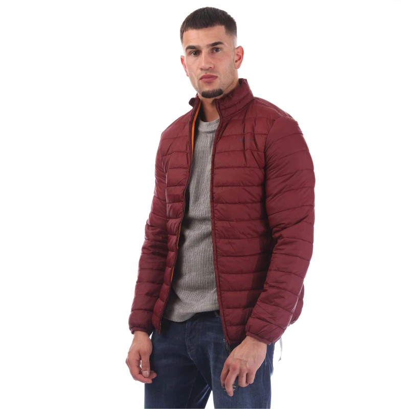 Image of Aquascutum Mens Long Sleeve Medium Puffer Jacket Bordeaux male Small