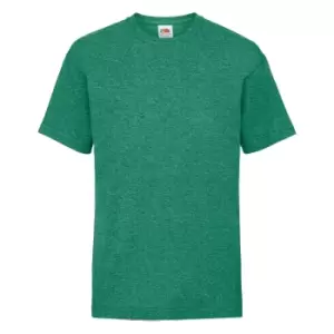 Image of Fruit Of The Loom Childrens/Kids Unisex Valueweight Short Sleeve T-Shirt (5-6) (Retro Heather Green)