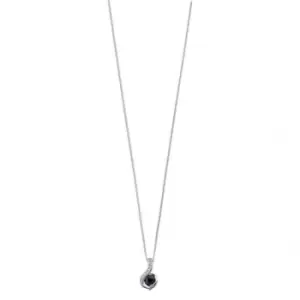 Image of Elements White Gold Swirl Blue Sapphire Diamond Pendant GP881LZ475GN200