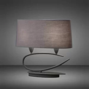Image of Lua Table Lamp 2 Bulbs E27, ash gray with ash gray shade