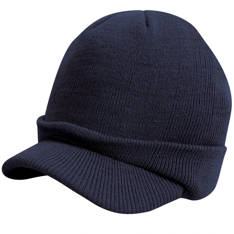 Image of Result Result Men Esco Army Knitted Winter Hat in Navy Navy One Size Male 5055747567793