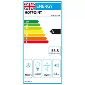 Image of Hotpoint PVH92BK 80cm 4 Zone Induction Venting Hob in Black Glass