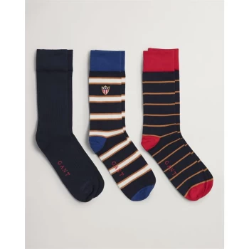 Image of Gant 3 Pack Banner Socks Mens - Evening 433