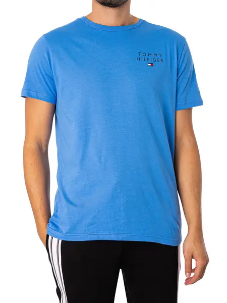 Image of Tommy Hilfiger Lounge Chest Logo T-Shirt Blue Spell XL