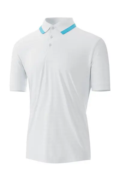Image of Island Green Jaquard Knit Polo Shirt White