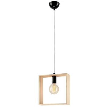 Image of Lamkur Lighting - Wire Frame Pendant Ceiling Light Natural, 1x E27