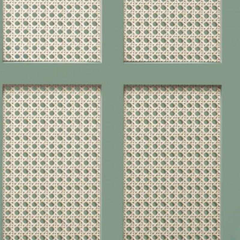 Image of FINE DECOR Fine Decor - Green Cane Wood Panel Wallpaper Wicker Rattan Modern Contemporary WL-FD42999
