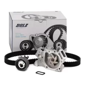 Image of DOLZ Water Pump + Timing Belt Kit KD039 RENAULT,NISSAN,DACIA,TWINGO I (C06_),CLIO II (BB0/1/2_, CB0/1/2_),Clio III Schragheck (BR0/1, CR0/1)