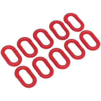 Image of Sealey 10 Piece Red Plastic Chain Connector Set