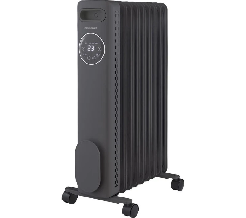 Image of Morphy Richards HeatFlux Portable Oil-Filled Radiator - Grey, Silver/Grey 5056765402073