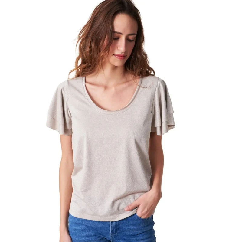 Image of Les Petites Bombes Womens T-Shirt Les Petites Bombes Fetta Beige Female XS