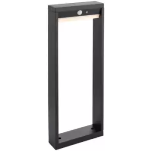 Image of 500mm Slim Outdoor Bollard Post Light PIR Sensor Textured Black & White Diffuser