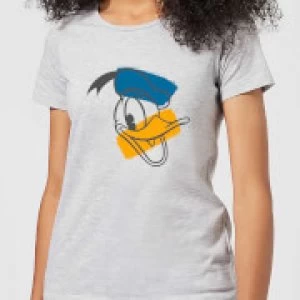 Image of Disney Mickey Mouse Donald Duck Head Womens T-Shirt - Grey - M