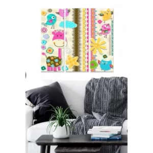Image of MDF1966072 Multicolor Decorative MDF Painting (3 Pieces)