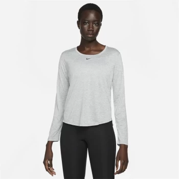 Image of Nike Dri-FIT One Long Sleeve Top Womens - Grey