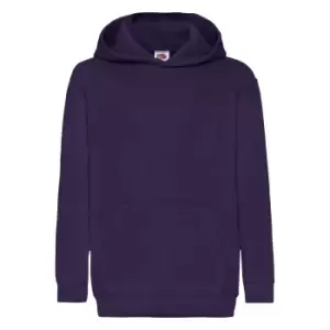 Image of Fruit Of The Loom Childrens Unisex Hooded Sweatshirt / Hoodie (5-6) (Purple)