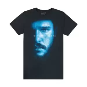 Image of Game of Thrones Mens Jon Snow Winter Is Here T-Shirt (L) (Black)