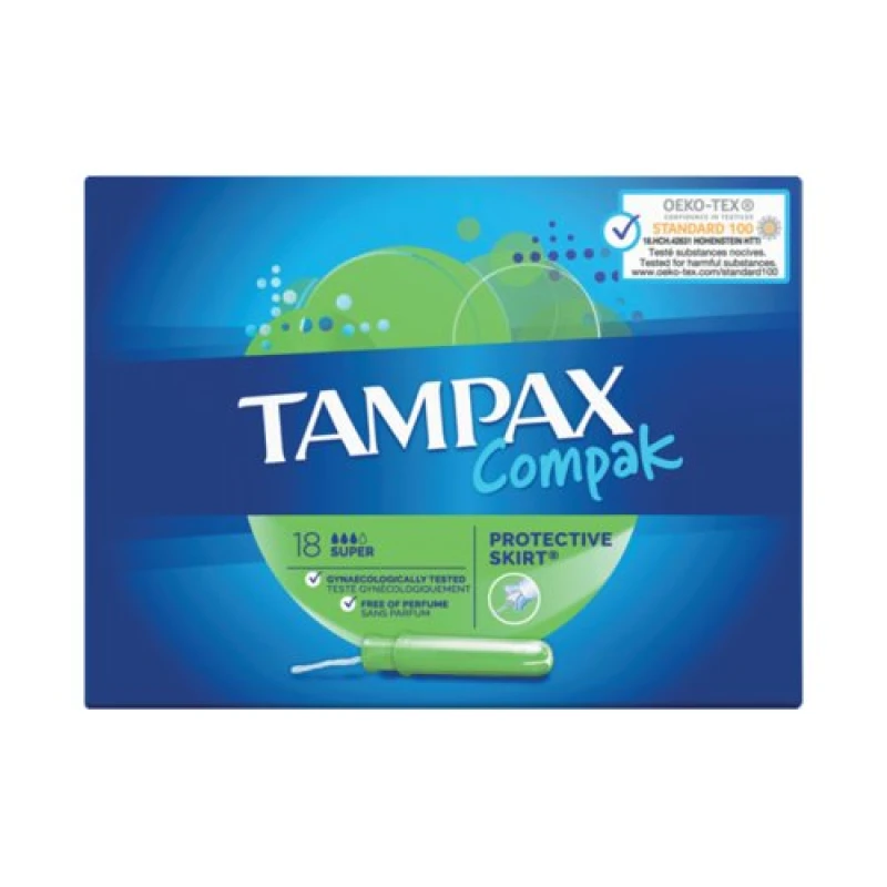 Image of Tampax Tampax Compak Super Applicator Tampons Boxed x18 (Pack of 6) 57764 57764