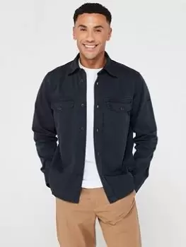 Image of BOSS Lovelock Overshirt - Dark Blue, Dark Blue, Size S, Men