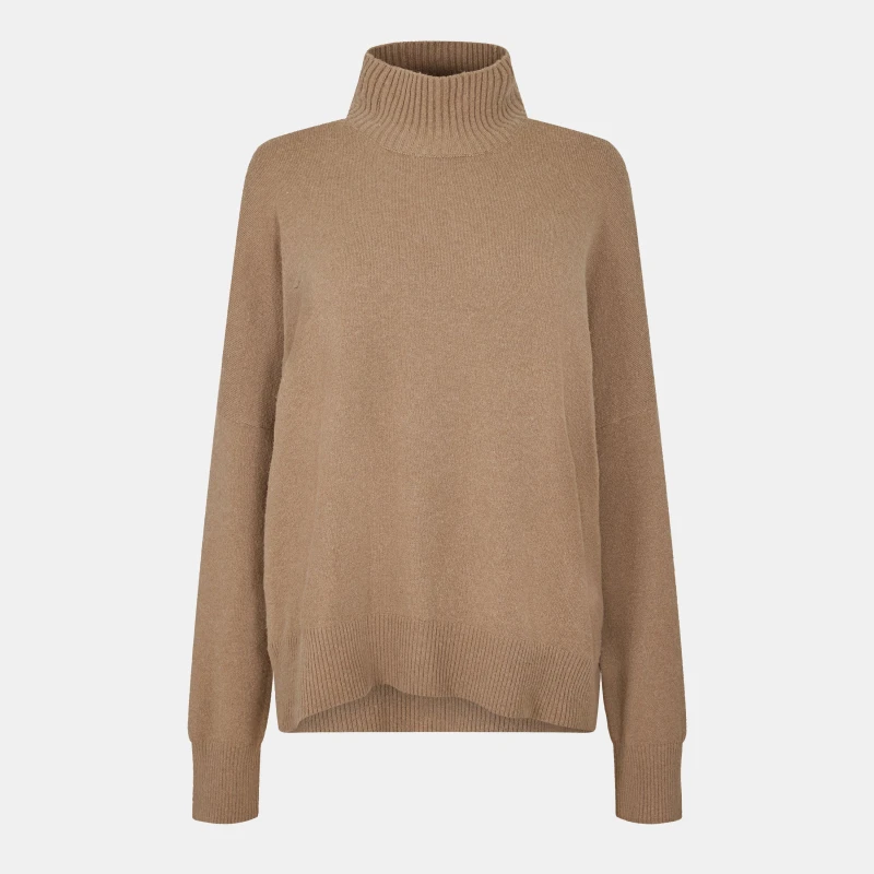 Image of French Connection Jeanie High Neck Jumper - Brown Brown 8